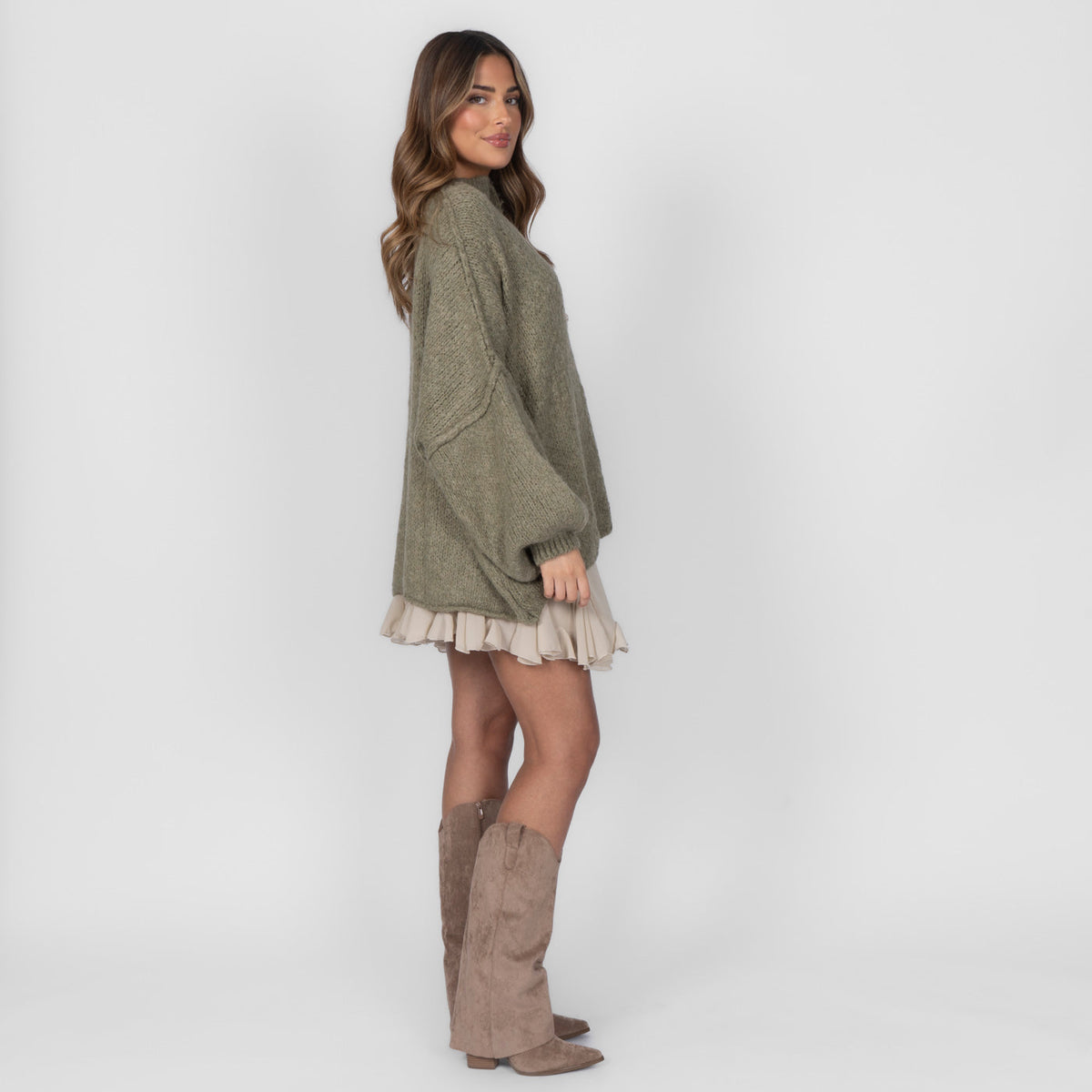 Cárdigan Oversize Amalia - Oliva suave
