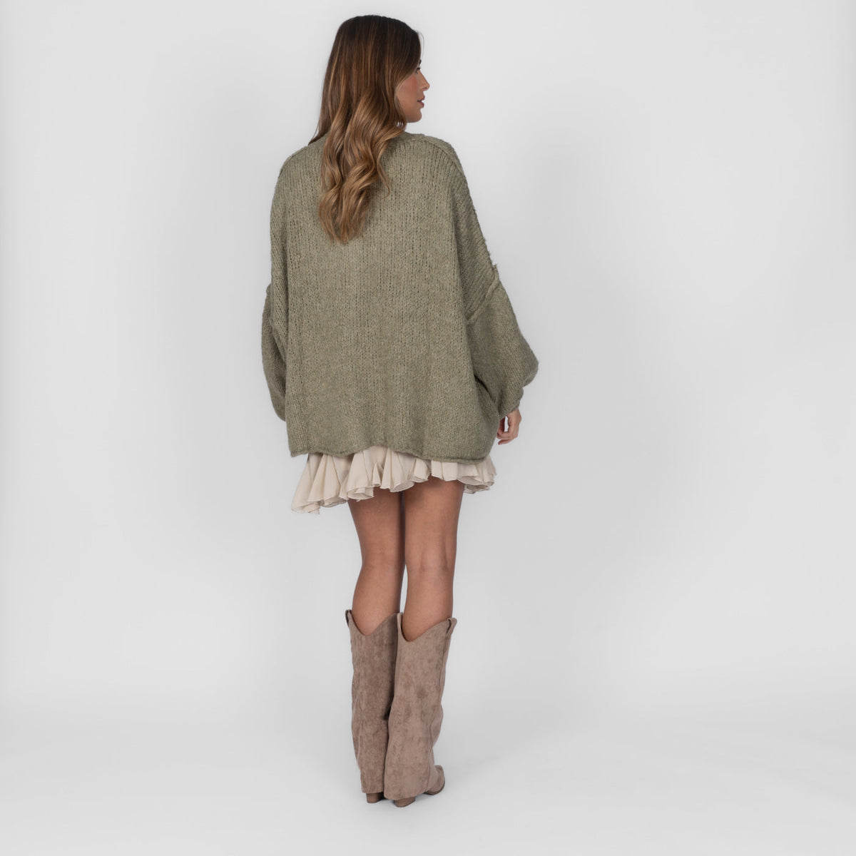 Cárdigan Oversize Amalia - Oliva suave