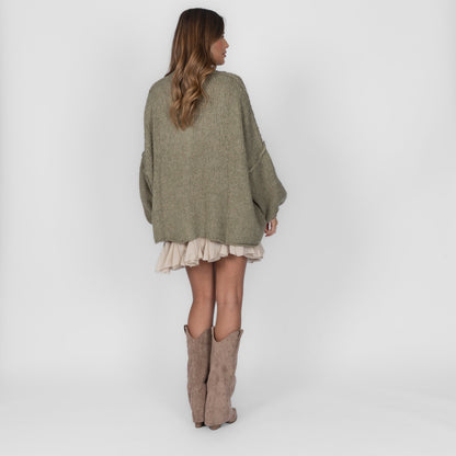 Cárdigan Oversize Amalia - Oliva suave