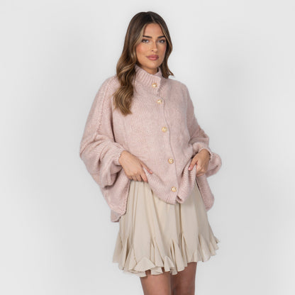 Cárdigan Oversize Amalia - Rosa empolvado