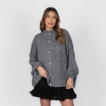 Cárdigan Oversize Amalia - Gris