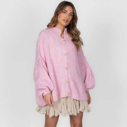 Cárdigan Oversize Amalia - Rosa suave