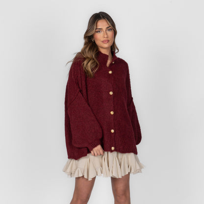 Cárdigan Oversize Amalia - Burdeos