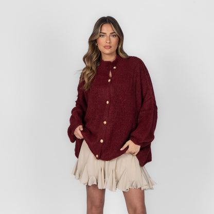 Cárdigan Oversize Amalia - Burdeos