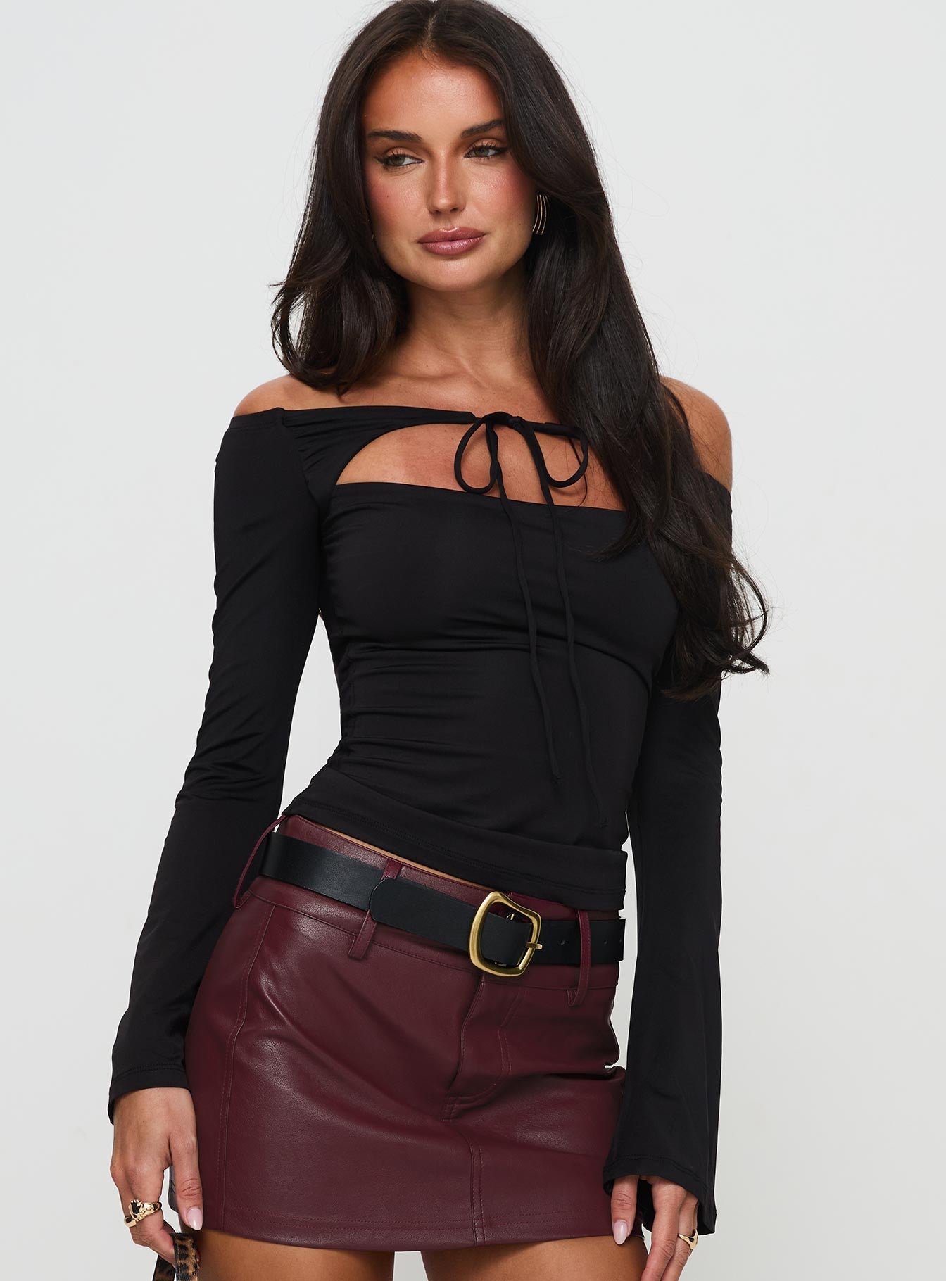 Top Bardot Lazo Negro - Velnora
