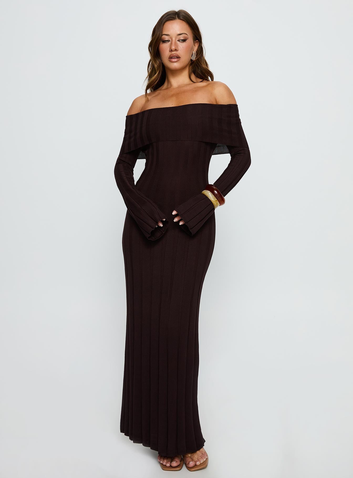 Vestido Maxi de Punto Chocolate - Velnora