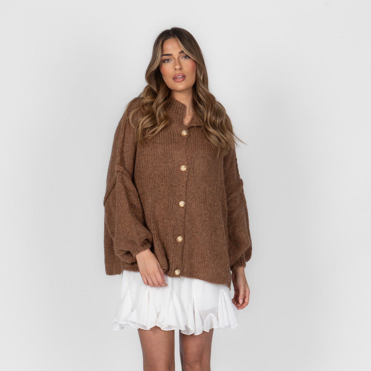 Cárdigan Oversize Amalia - Marrón