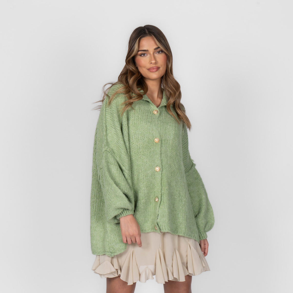 Cárdigan Oversize Amalia - Verde kiwi