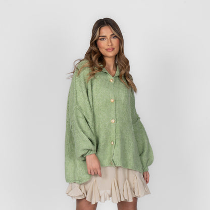 Cárdigan Oversize Amalia - Verde kiwi