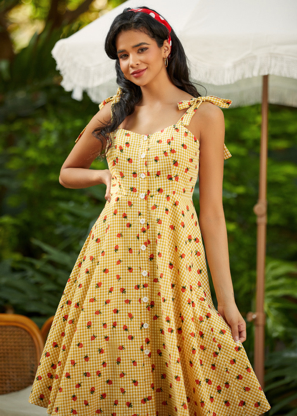 Vestido Evasé Quédate un Rato con Tirantes de Lazo