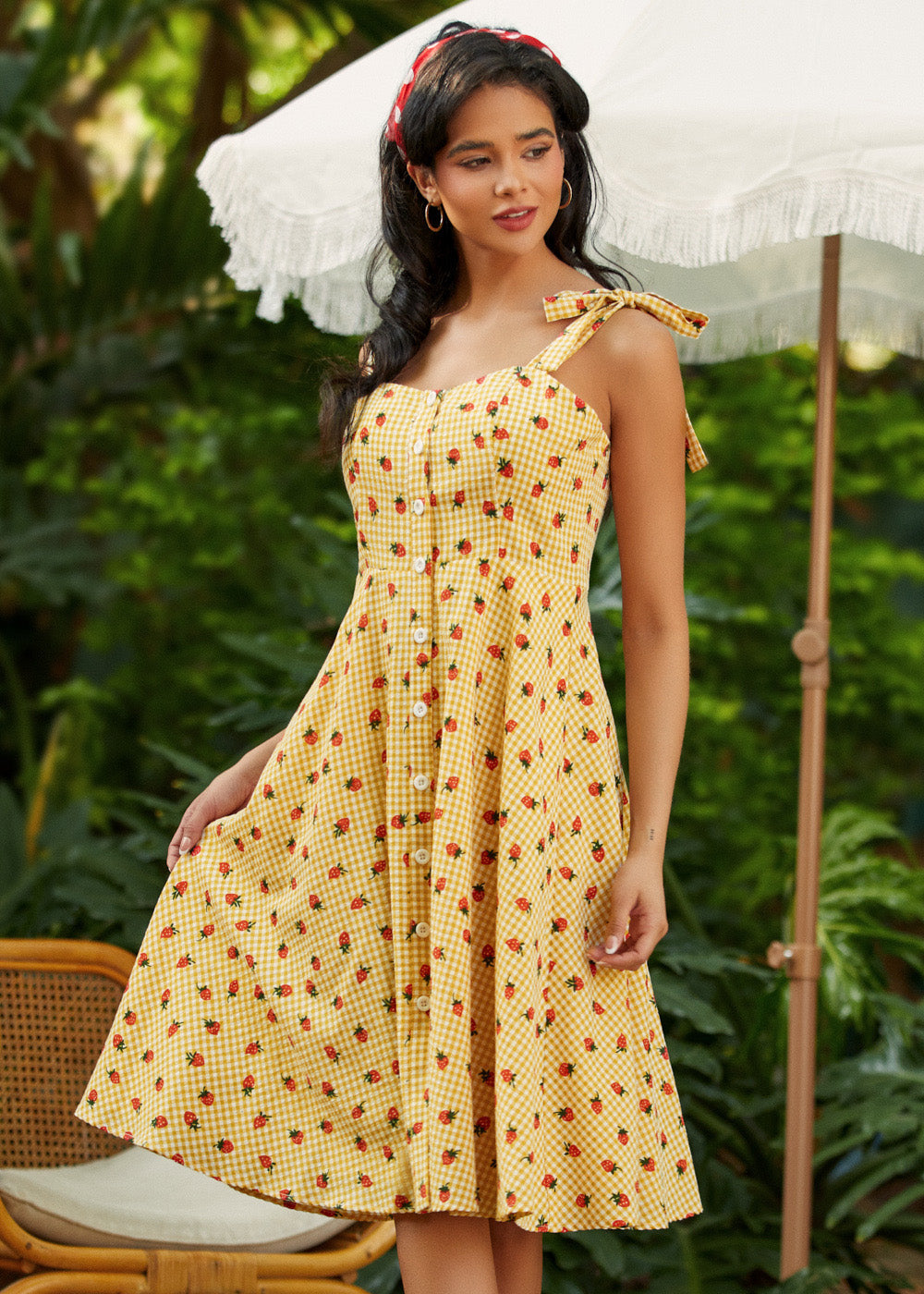 Vestido Evasé Quédate un Rato con Tirantes de Lazo