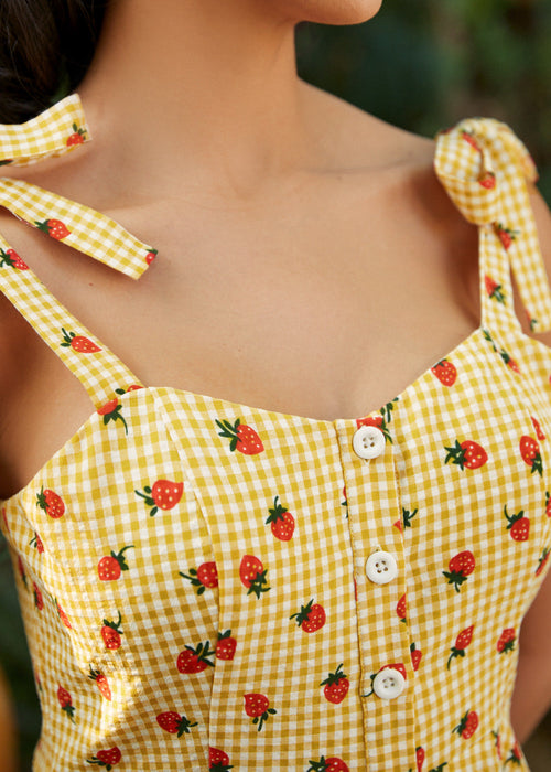 Vestido Evasé Quédate un Rato con Tirantes de Lazo