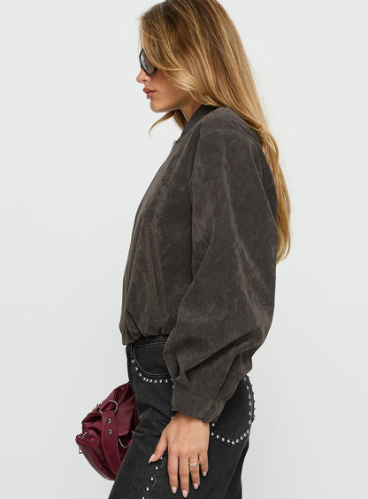 Chaqueta Bomber de Ante Sintético