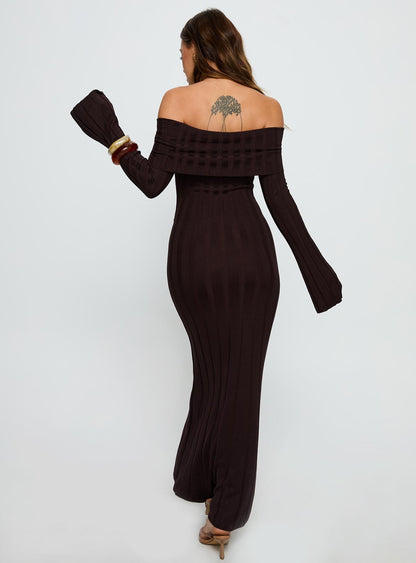 Vestido Maxi de Punto Chocolate - Velnora