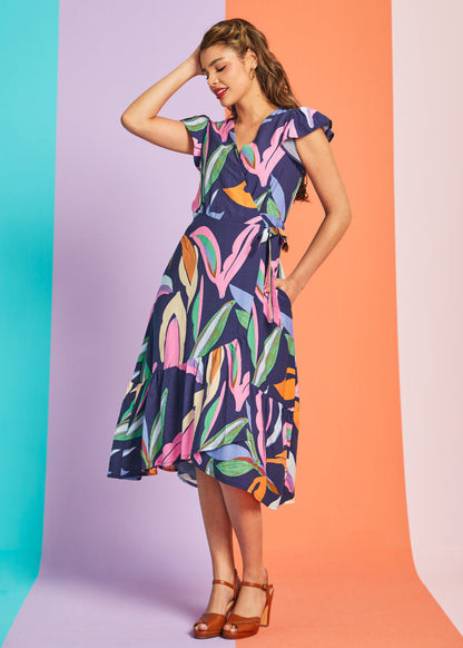 Vestido Cruzado Brisa de Pinceladas
