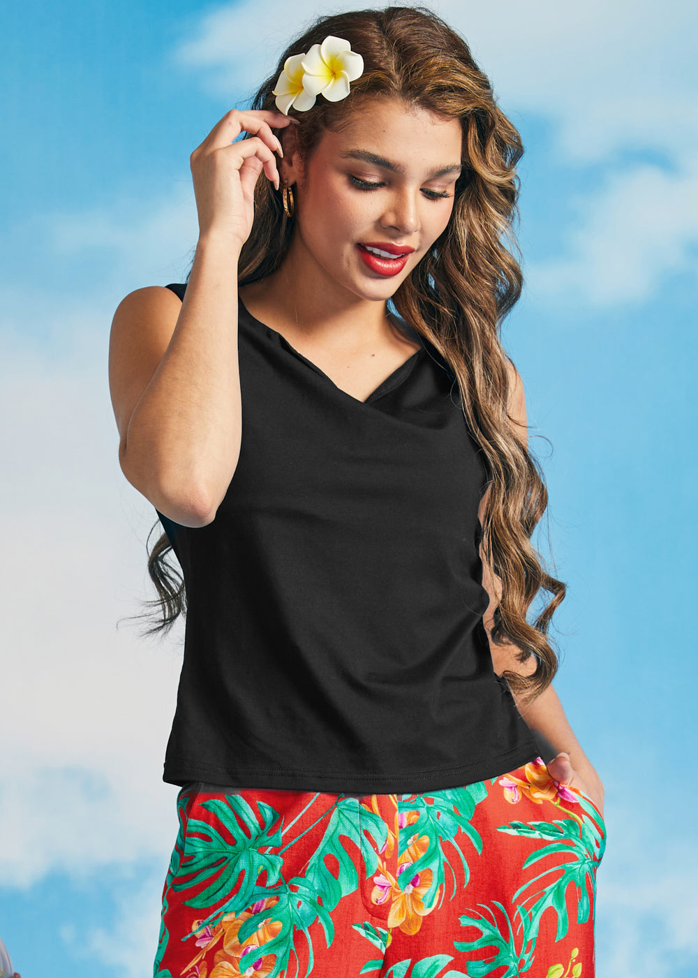 Camiseta Grace de Escapada con Escote de Muesca