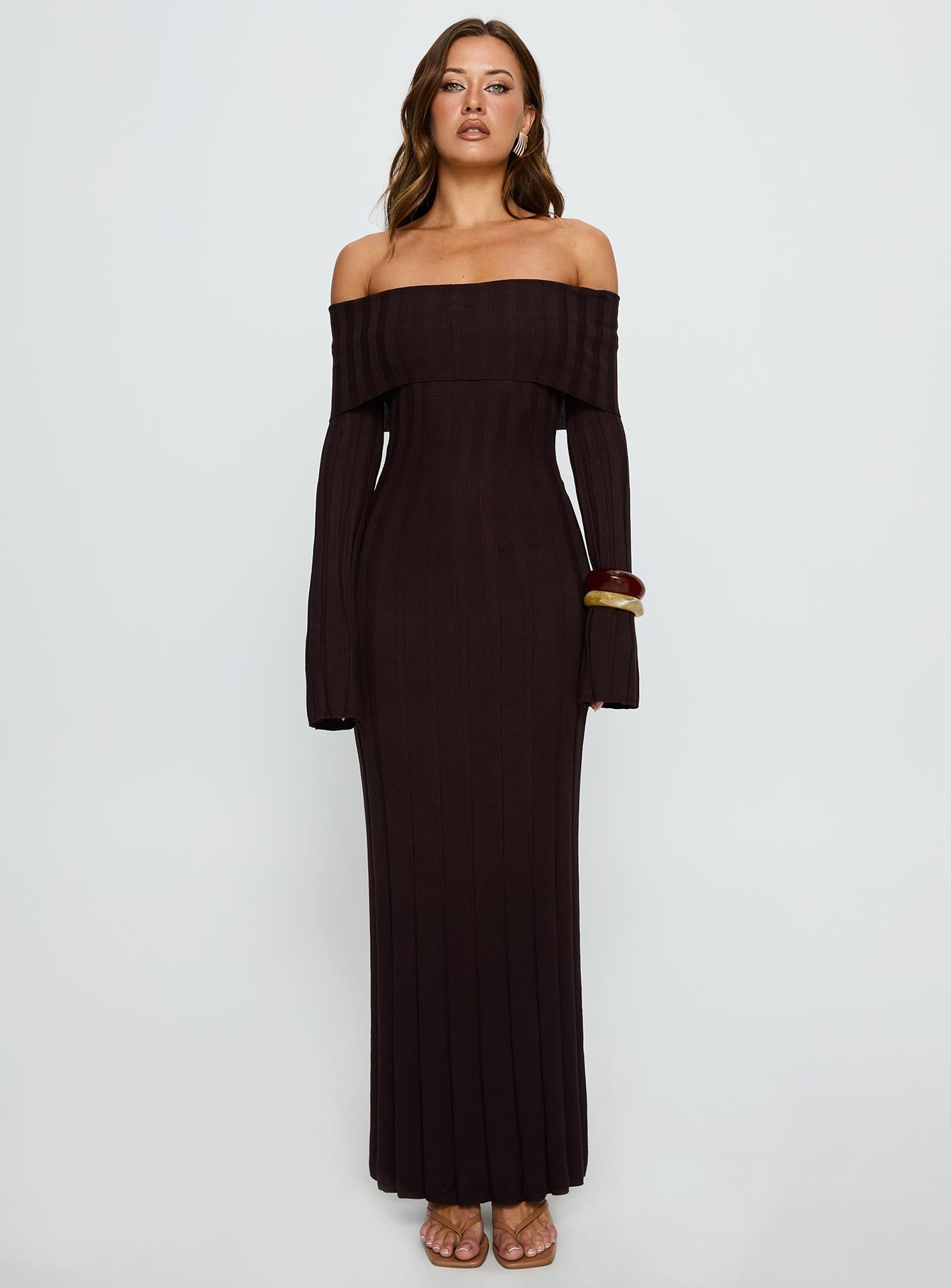 Vestido Maxi de Punto Chocolate - Velnora