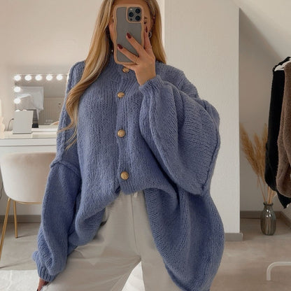 Cárdigan Oversize Amalia - Azul pastel