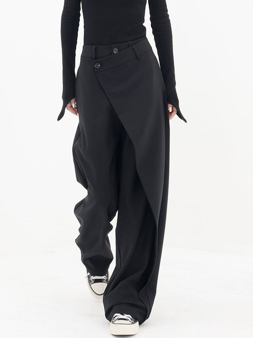Pantalón Sastre Arlet negro de pernera ancha - vista frontal