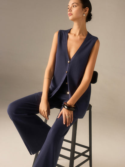 Conjunto de Punto Maia azul marino - look sentado
