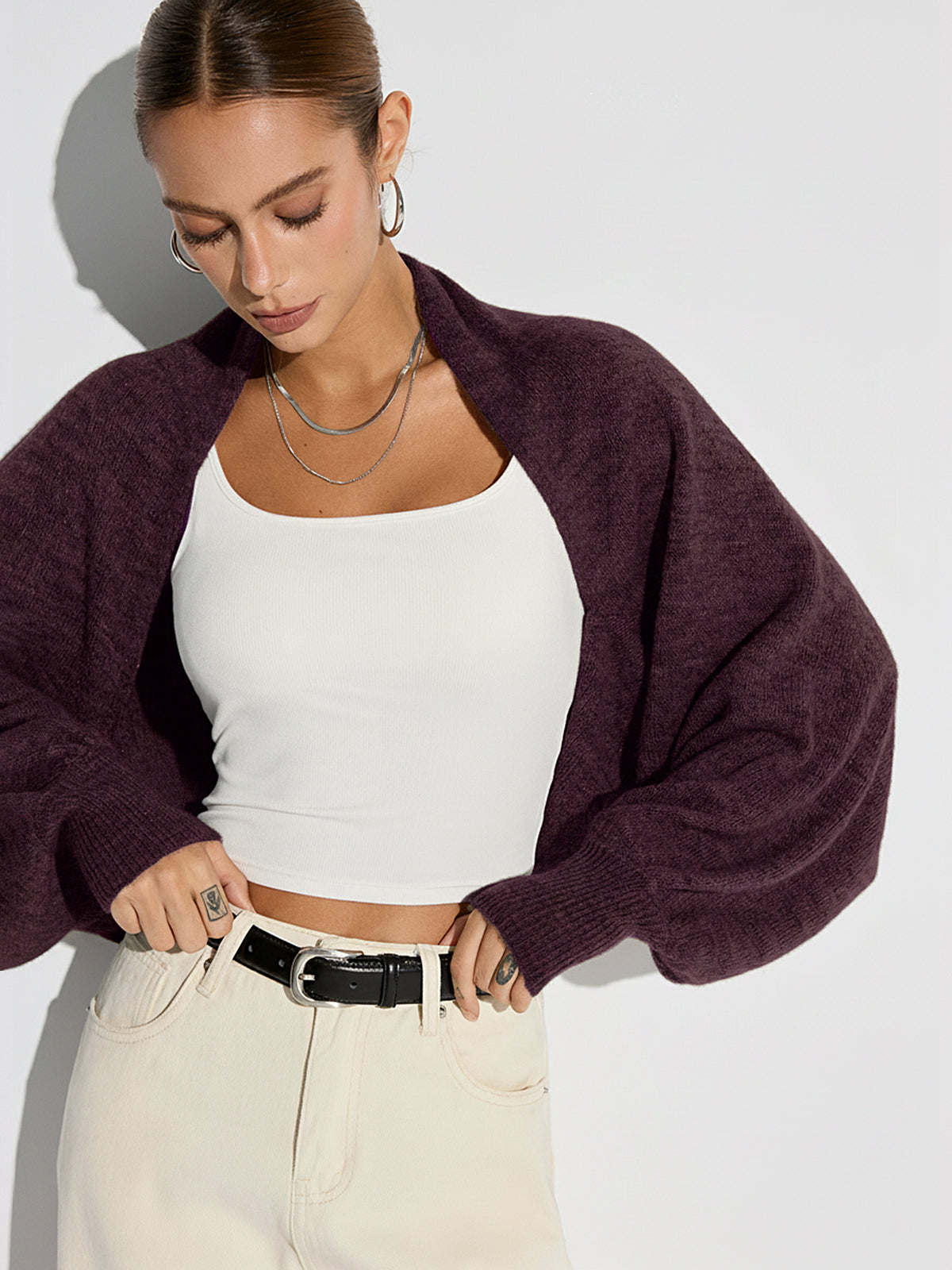 Cárdigan Oversize Alma fucsia - vista principal