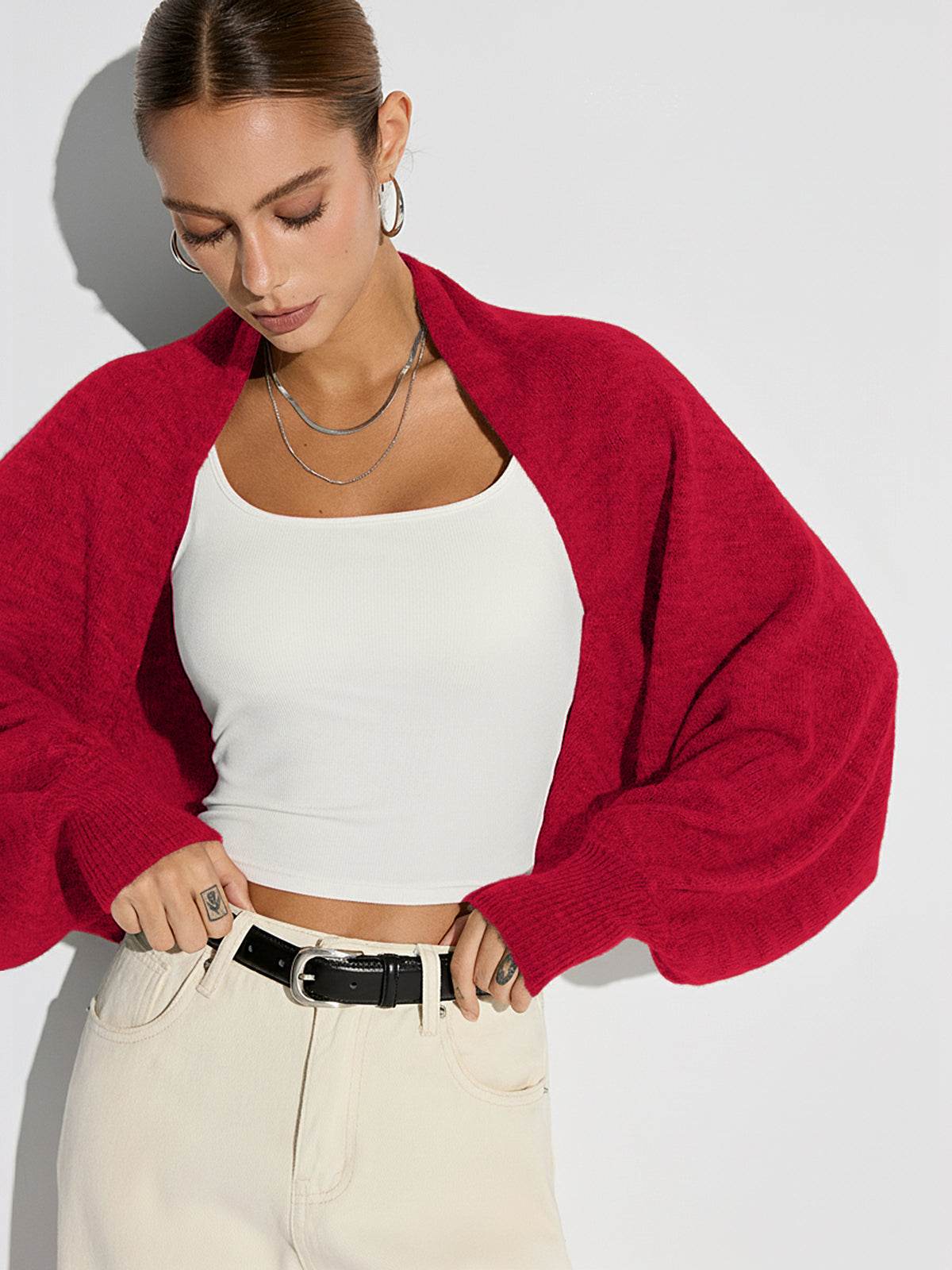 Cárdigan Oversize Alma rojo - vista principal