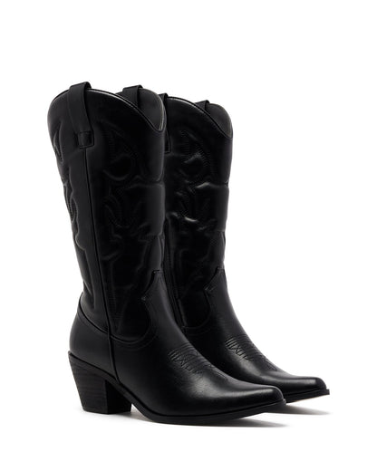 Botines Nara Cowboy Negros Velnora