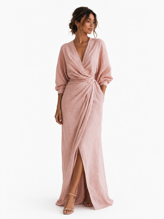 Vestido Maxi Alba rosa - vista frontal