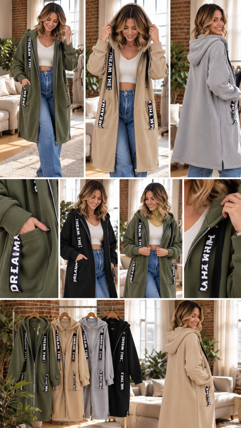 Chaqueta Oversize con Capucha Siena