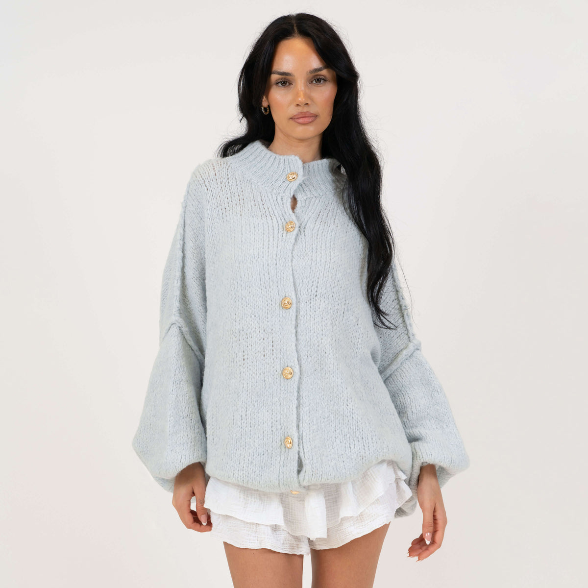 Cárdigan Oversize Amalia - Azul hielo