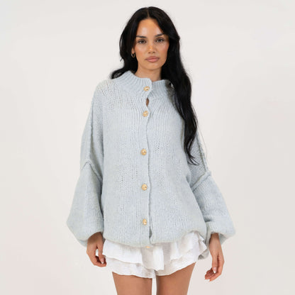 Cárdigan Oversize Amalia - Azul hielo