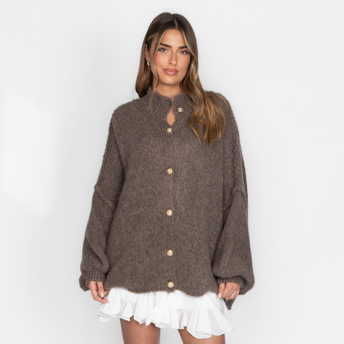 Cárdigan Oversize Amalia - Marrón