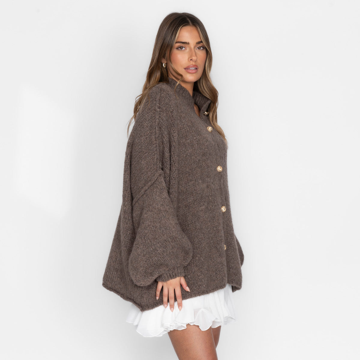 Cárdigan Oversize Amalia - Marrón