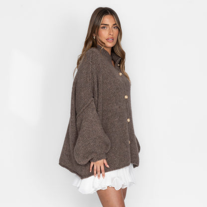 Cárdigan Oversize Amalia - Marrón