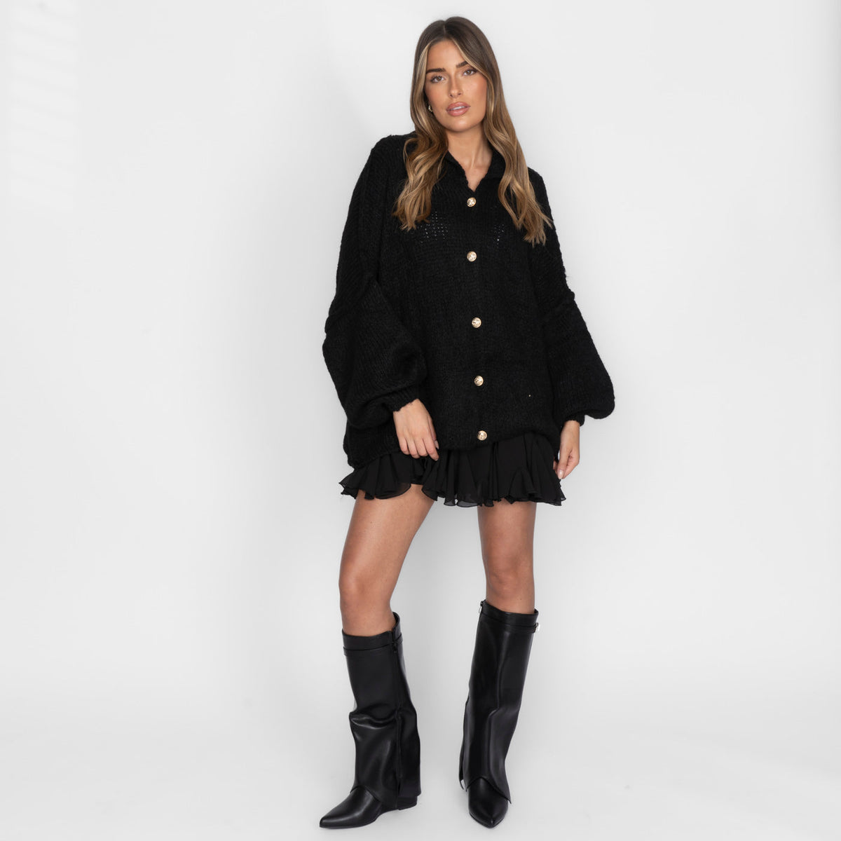 Cárdigan Oversize Amalia - Negro