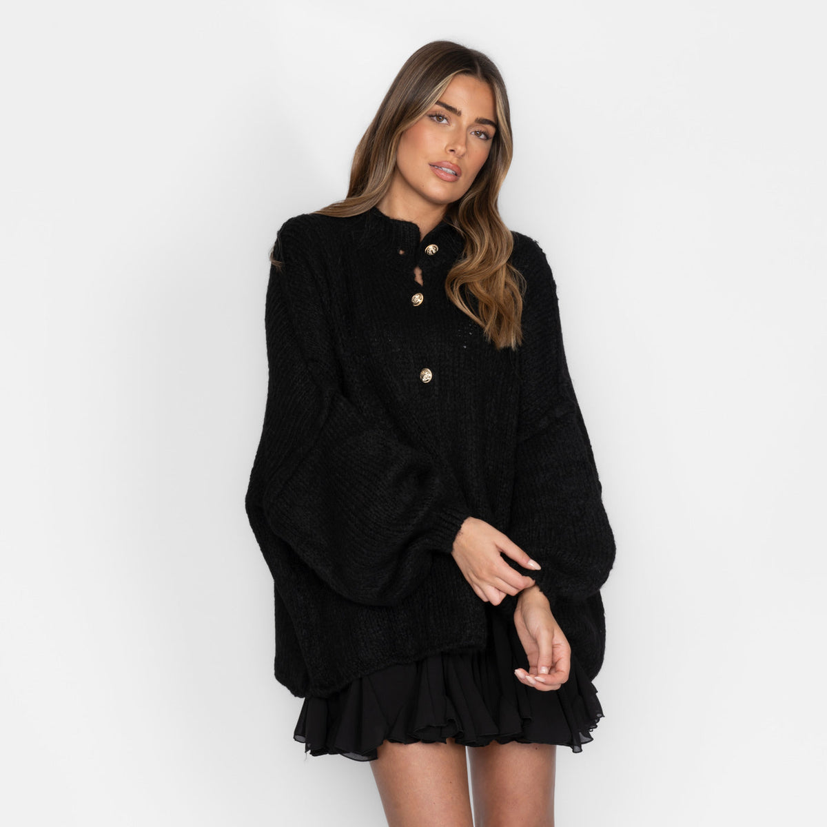 Cárdigan Oversize Amalia - Negro