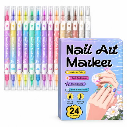 Rotuladores Nail Art de Doble Punta | 12 o 24 Colores