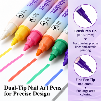 Rotuladores Nail Art de Doble Punta | 12 o 24 Colores