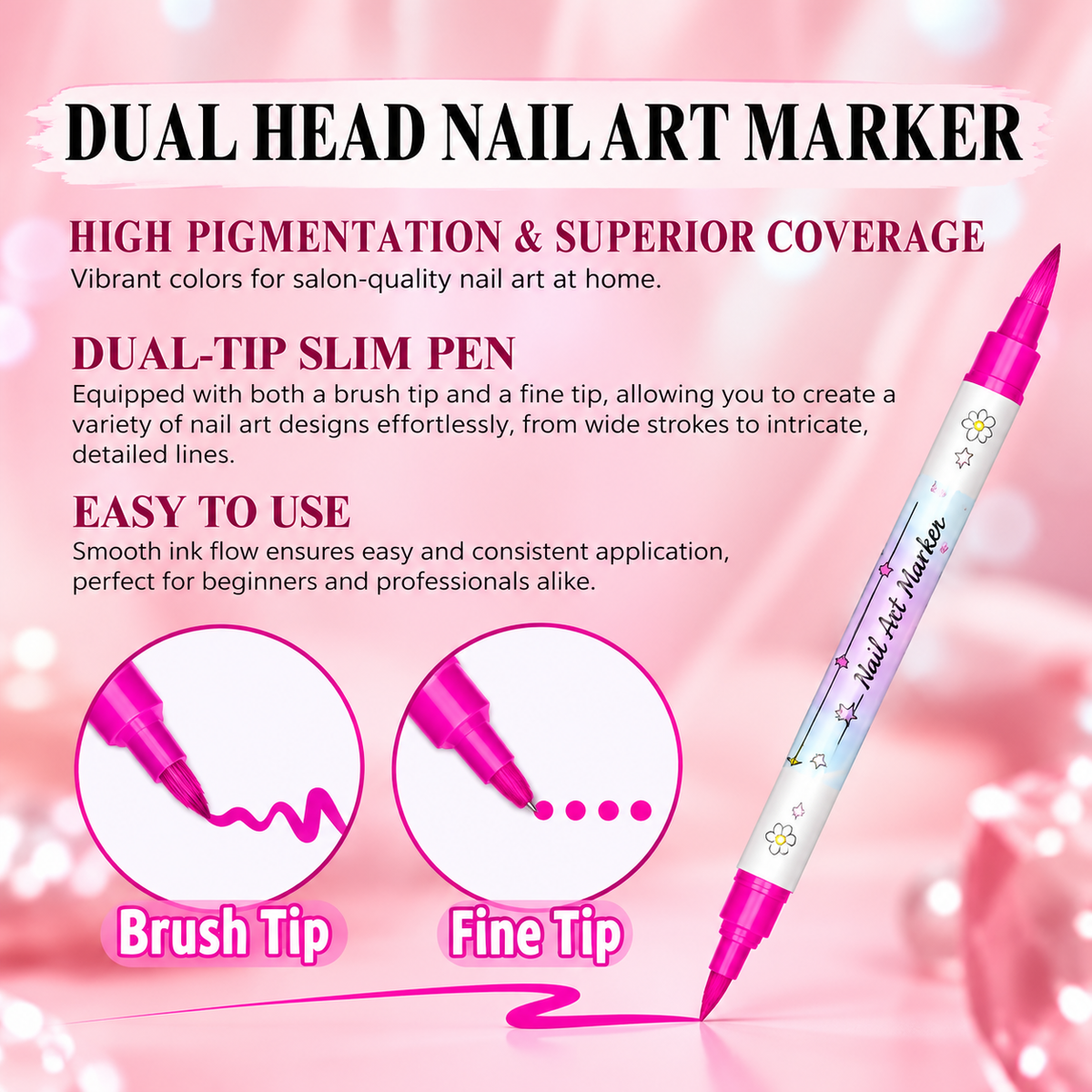 Rotuladores Nail Art de Doble Punta | 12 o 24 Colores