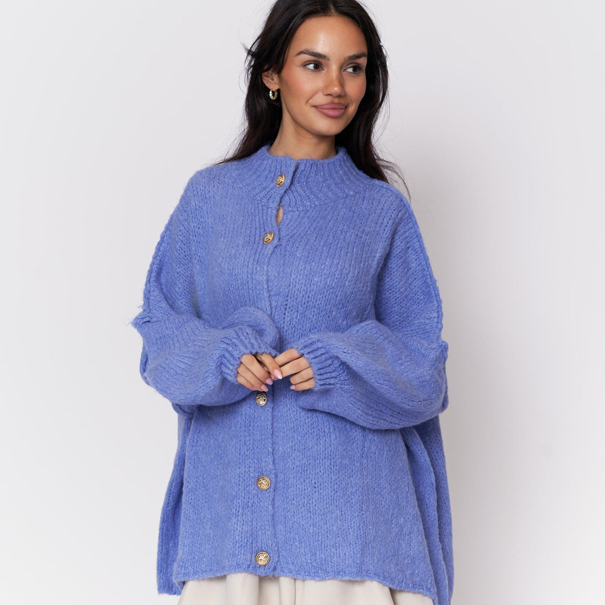 Cárdigan Oversize Amalia - Azul pastel