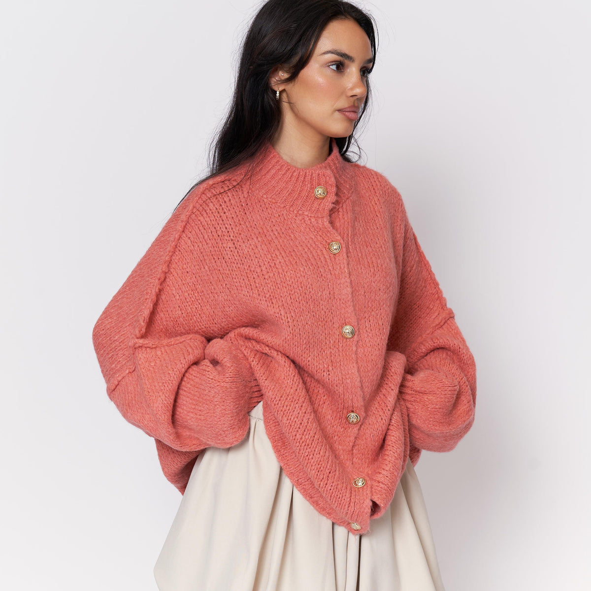 Cárdigan Oversize Amalia - Albaricoque oscuro