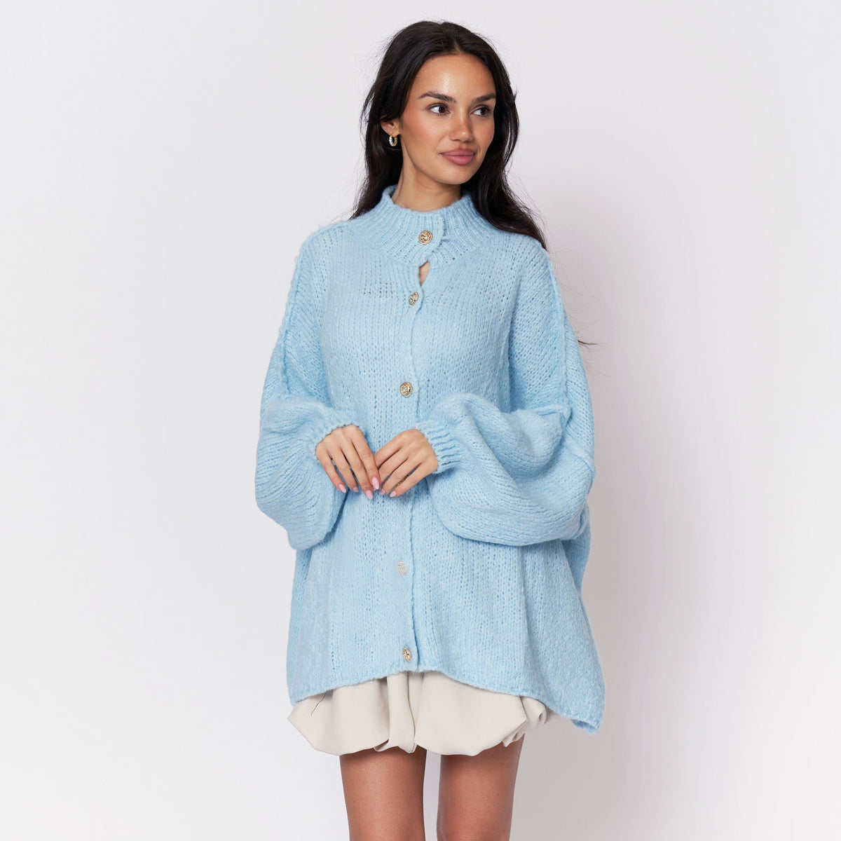 Cárdigan Oversize Amalia - Azul bebé