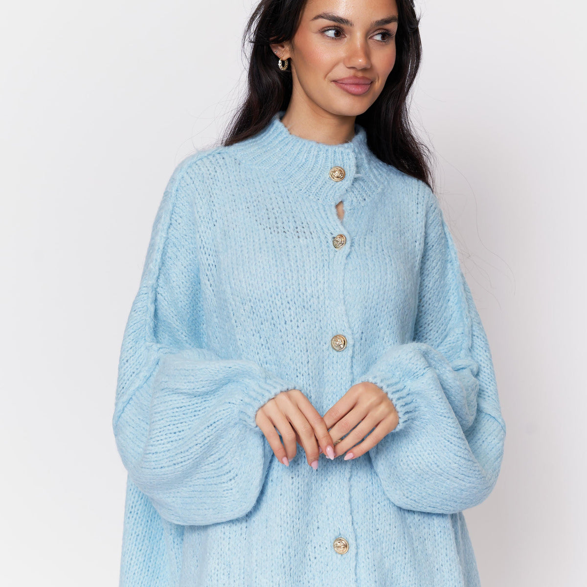 Cárdigan Oversize Amalia - Azul bebé