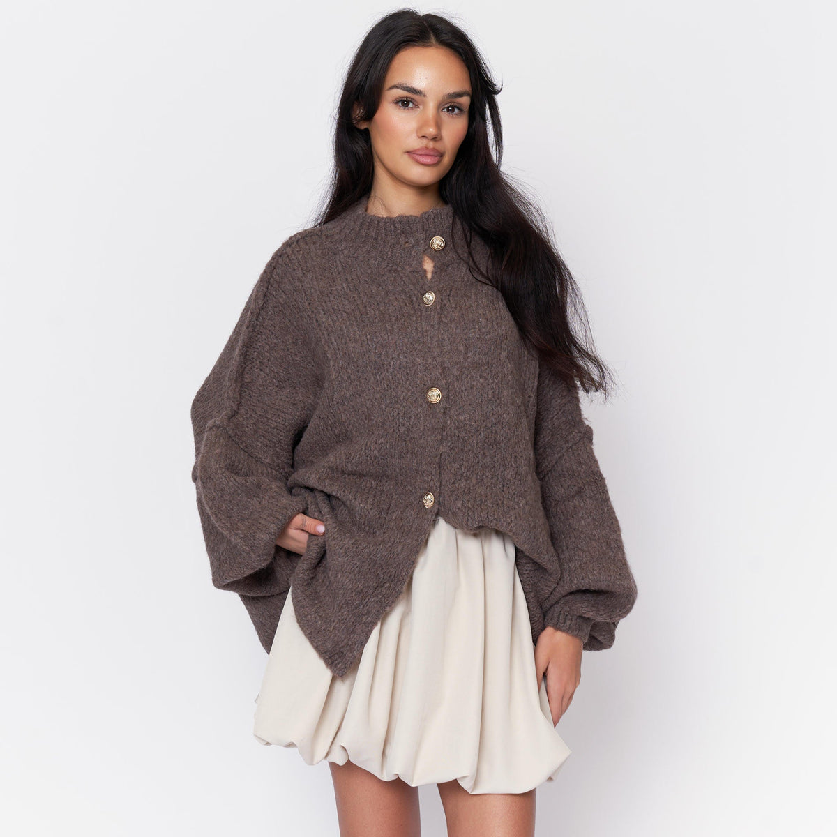 Cárdigan Oversize Amalia - Marrón