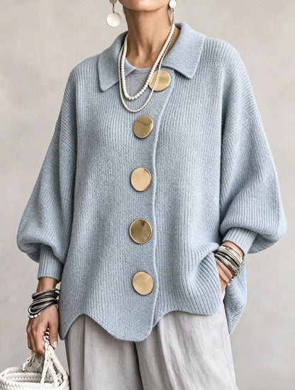 Isadora | Cárdigan Oversize con Botones Dorados