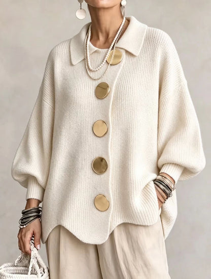 Isadora | Cárdigan Oversize con Botones Dorados