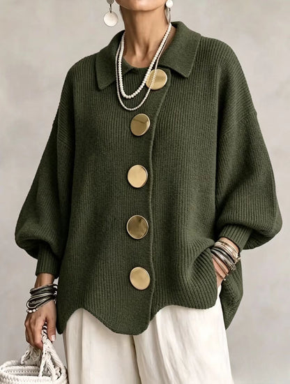 Isadora | Cárdigan Oversize con Botones Dorados