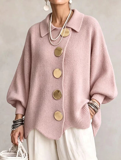 Isadora | Cárdigan Oversize con Botones Dorados