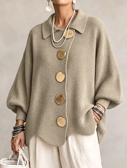 Isadora | Cárdigan Oversize con Botones Dorados