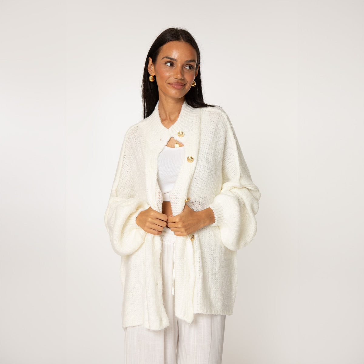 Cárdigan Oversize Amalia - Blanco